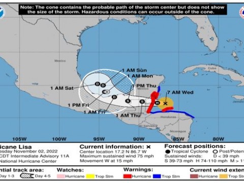 Lisa se convierte en hurac&aacute;n en su camino hacia Belice