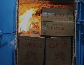 Aduanas incinera contrabando millonario de cigarrillos 