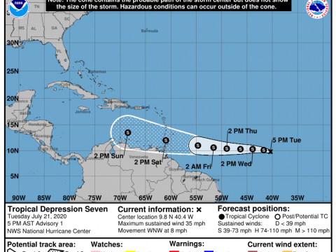 Onamet vigila depresi&oacute;n tropical #7 que podr&iacute;a convertirse en tormenta