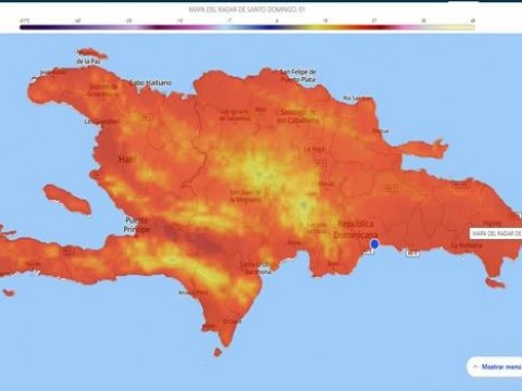Contin&uacute;a el calor; sensaci&oacute;n t&eacute;rmica sobre Rep&uacute;blica Dominicana alcanza los 40 &deg;C