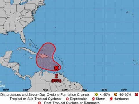 Onda tropical que se convertir&iacute;a en cicl&oacute;n en pr&oacute;ximas horas amenaza a Rep&uacute;blica Dominicana