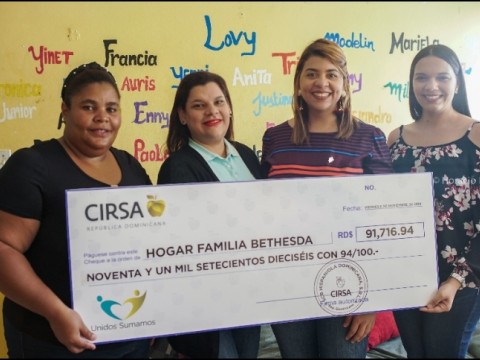 Grupo Cirsa en Rep&uacute;blica Dominicana entrega donativo al Hogar Familia Bethesda