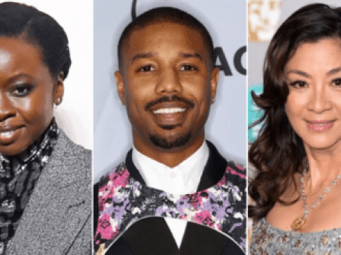 Michael B. Jordan y Michelle Yeoh entre presentadores