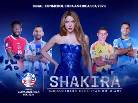 La super estrella global&nbsp;SHAKIRA se presentara en la final de la&nbsp;CONMEBOL COPA AM&Eacute;RICA USA 2024&trade;