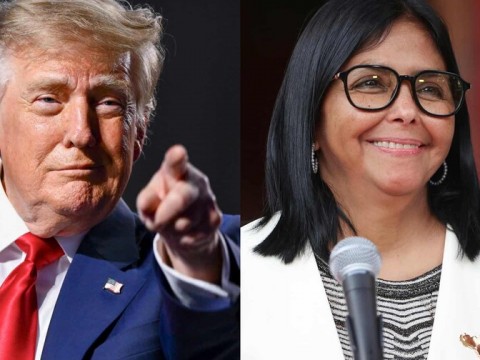 Trump y Delcy Rodr&iacute;guez se re&uacute;nen por primera vez en Nueva York