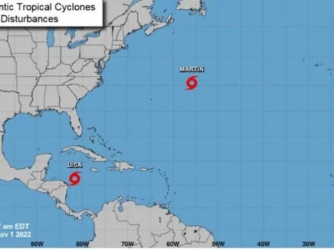 La tormenta tropical Martin se suma a Lisa en la cuenca del Atl&aacute;ntico